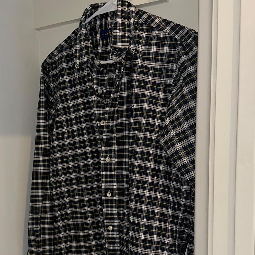 Ralph Lauren Black and Yellow Casual Button Down Shirt
